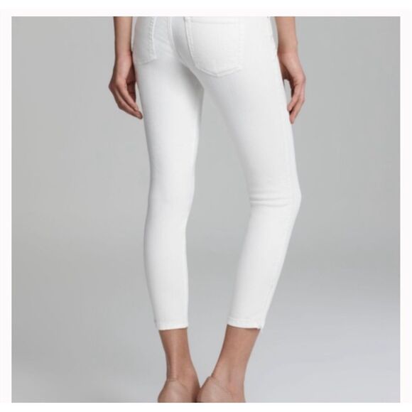 Guess Brittney White Skinny Cropped Ankle Zip Jeans Size 29 - Picture 3 of 14